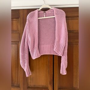 Free People Slouchy Lavender Cardigan, Size small